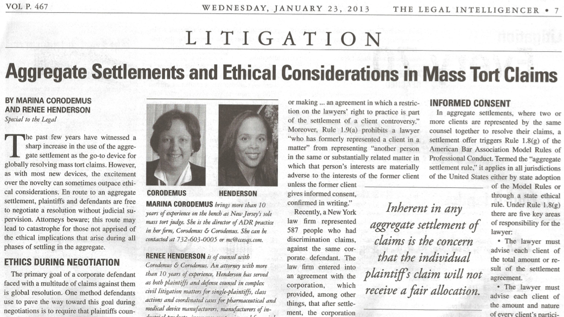 Aggregate Settlements & Ethical Considerations